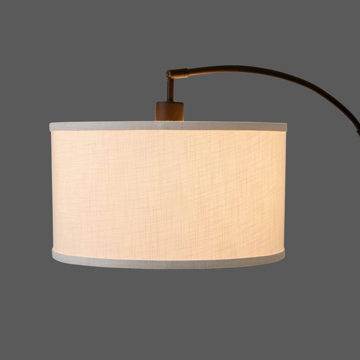 Velmora™ Michelle 71-Inch Metal Arc Floor Lamp with White Fabric Shade and 3-Way Switch