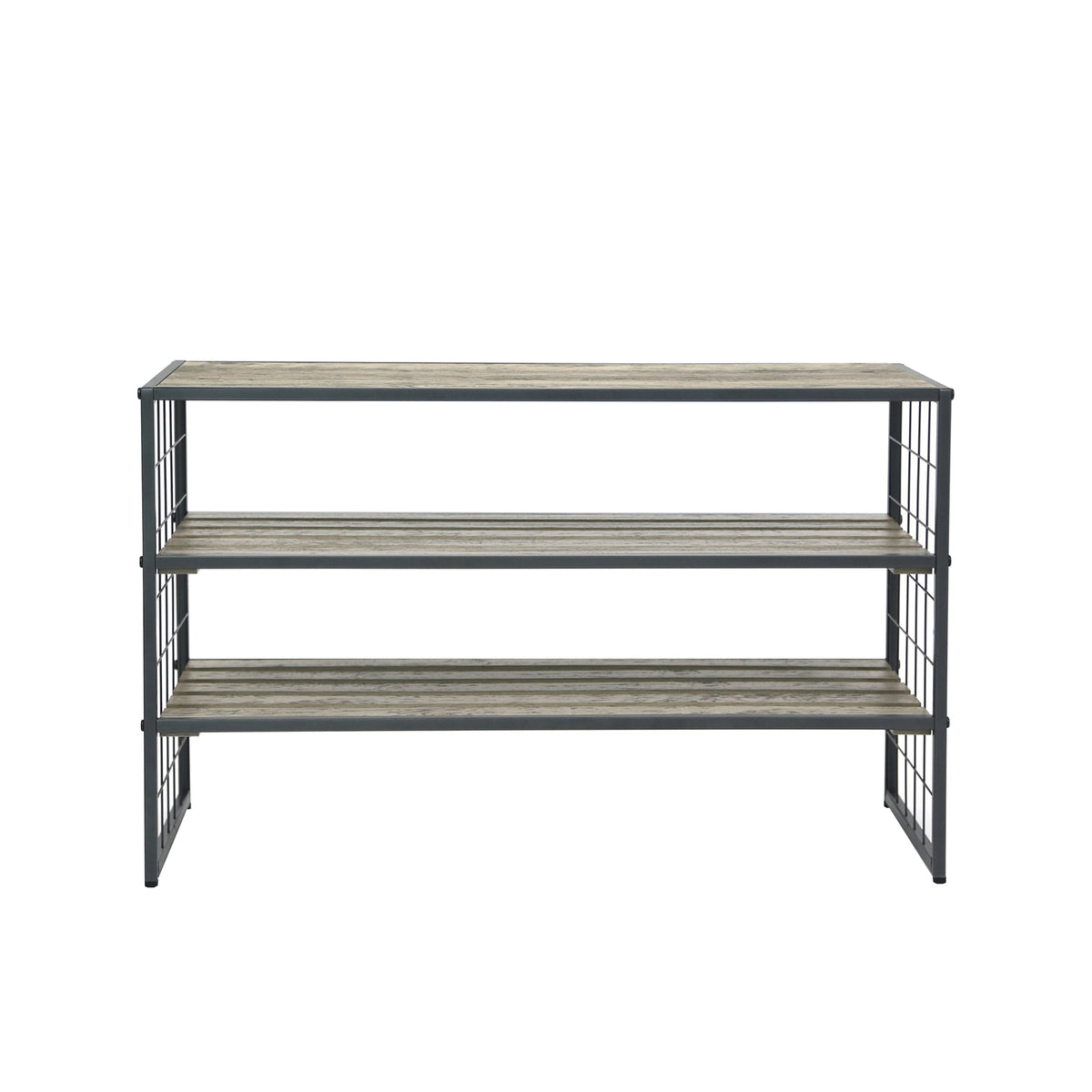 Velmora™ Farmhouse 3 Tier Shoe Rack, Gray, 30" W x 12" D x 18" H