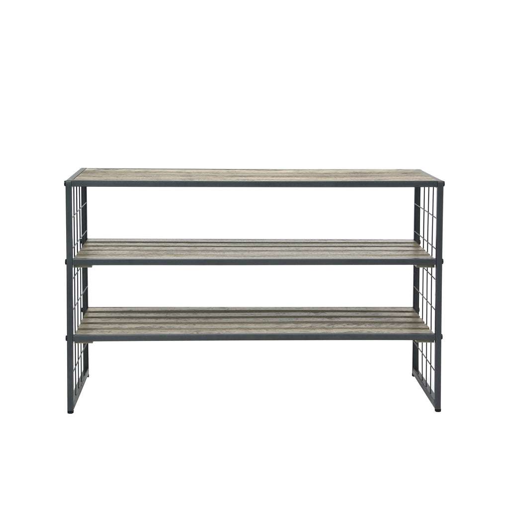 Velmora™ Farmhouse 3 Tier Shoe Rack, Gray, 30in W x 12in D x 18in H