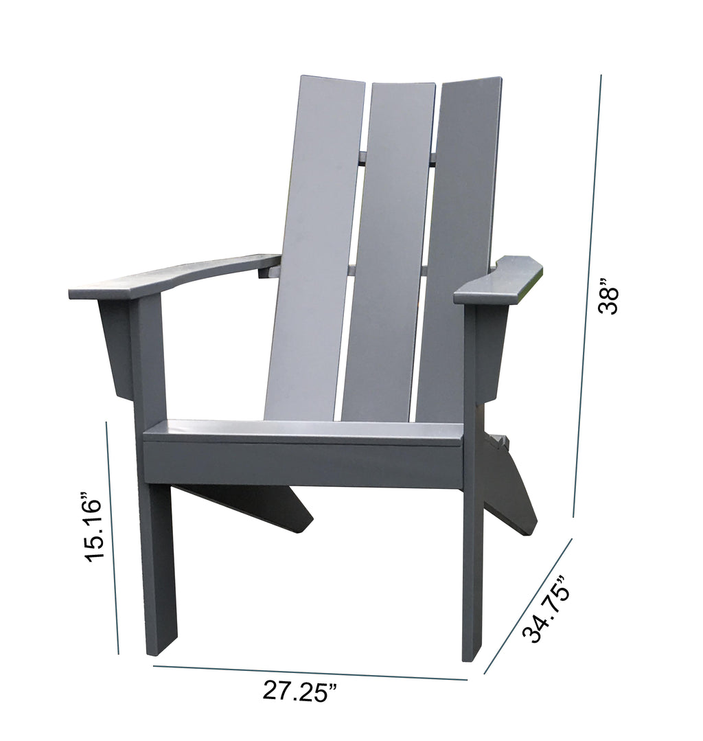 Velmora™ Wood Outdoor Modern Adirondack Chair, Grey Color