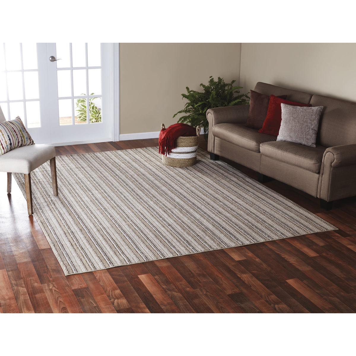 Velmora™ Carnival Stripe Indoor Area Rug, Assorted Earth Tones, 7 ft x 10 ft