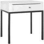 Velmora™ Adena Solid Rustic End Table with Storage Drawer, White