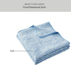 Velmora™ Floral Matelassé Quilt, King, Blue Bedding