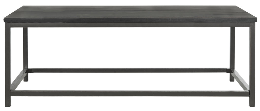Velmora™ Alec Industrial Rustic Coffee Table, Distressed Black