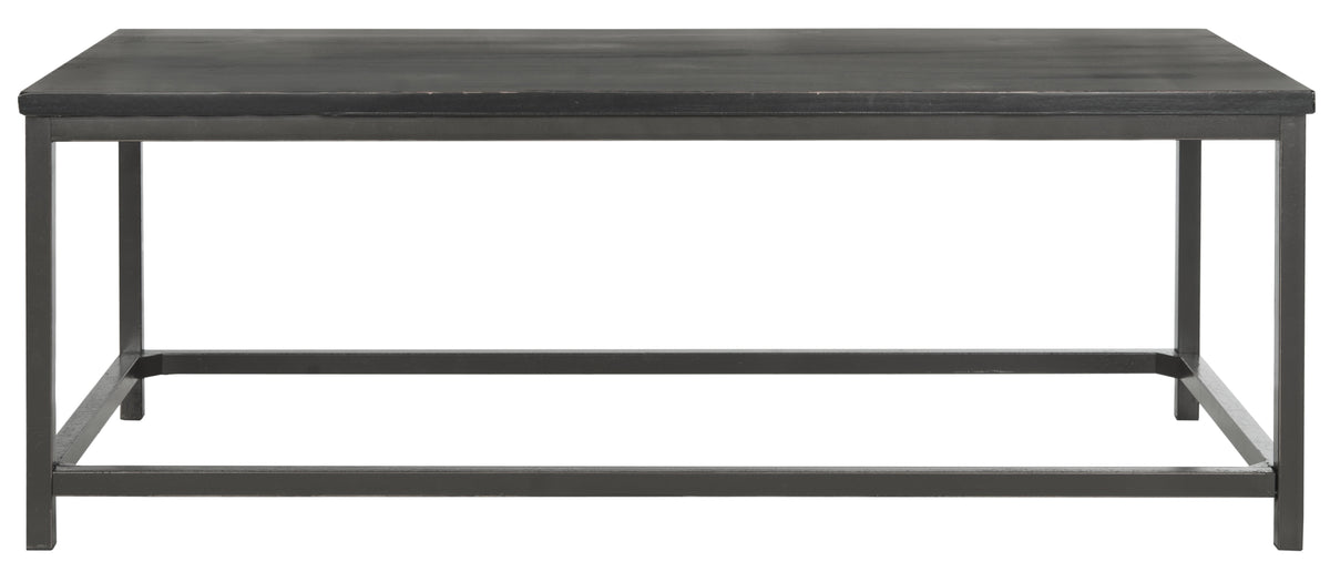 Velmora™ Alec Industrial Rustic Coffee Table, Distressed Black
