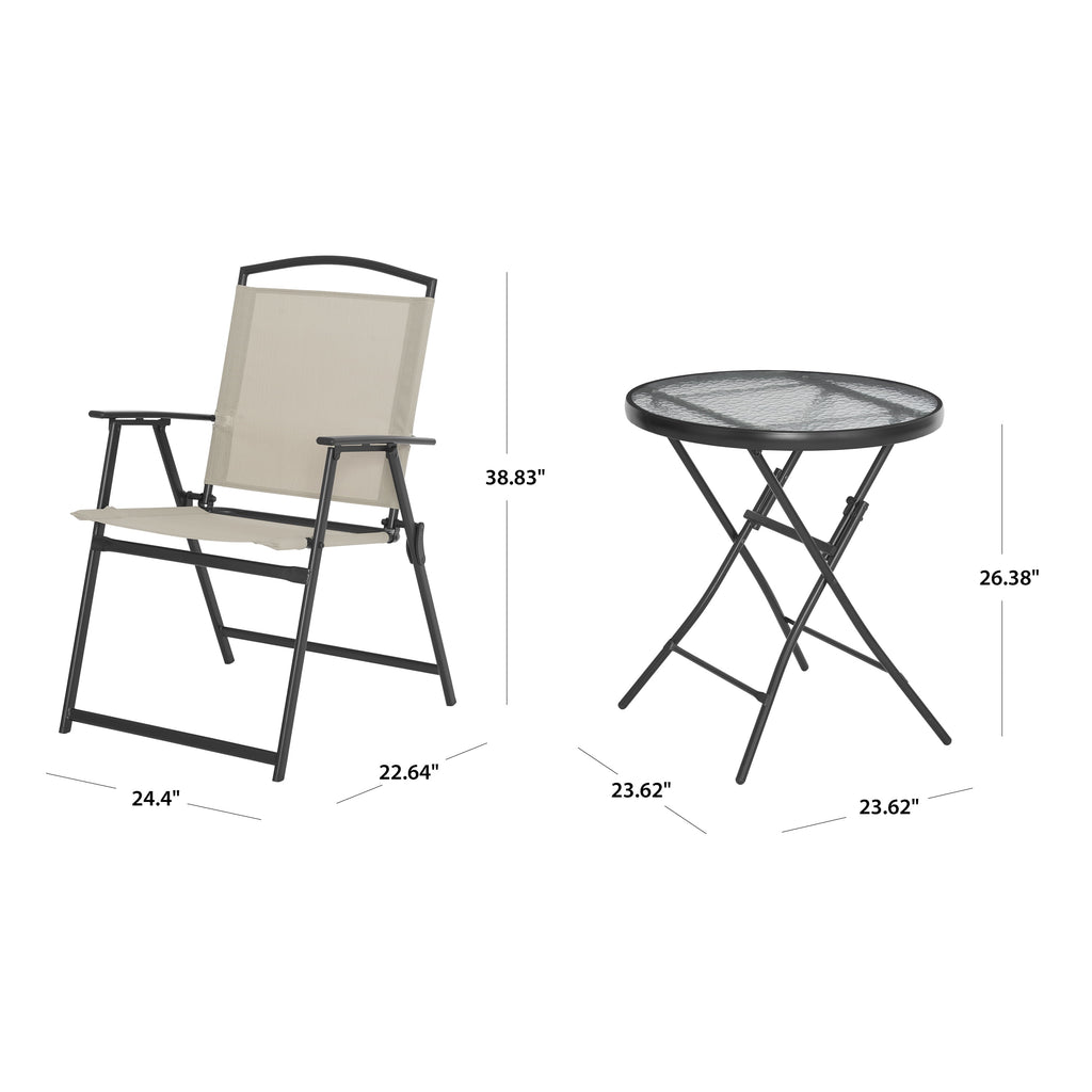Velmora™ Albany Lane 3-Piece Outdoor Bistro Set, Tan