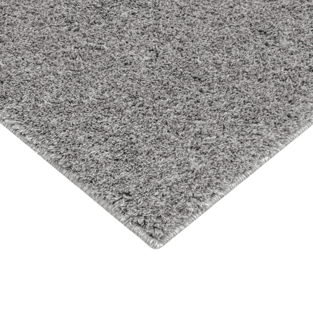 Velmora™ 5 ft x 7 ft Gray Microfiber Plush Shag Area Rug