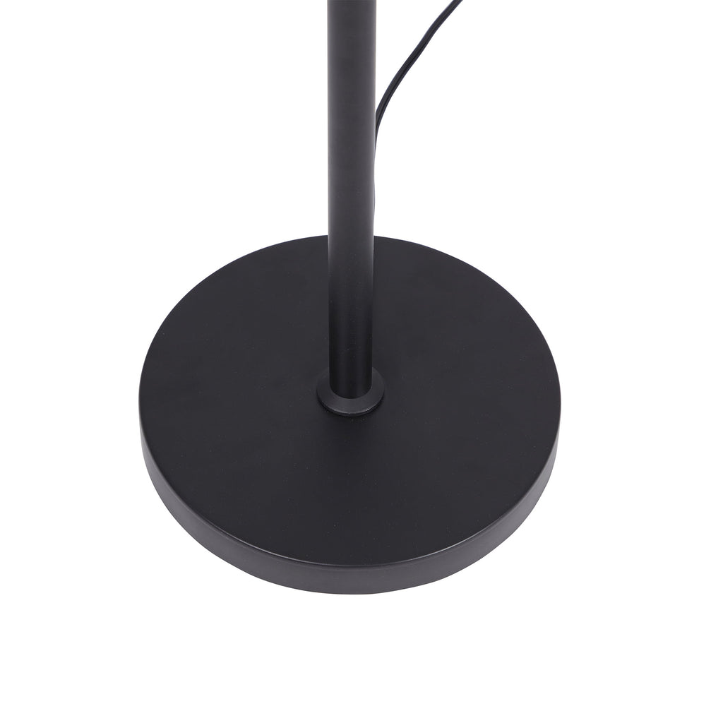 Velmora™ 60 in Boho Black Angled Floor Lamp with Rattan Shade