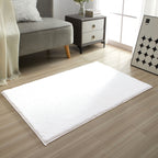 Velmora™ Solid Soft Rabbit Faux Fur Area Rug Black,30x46"