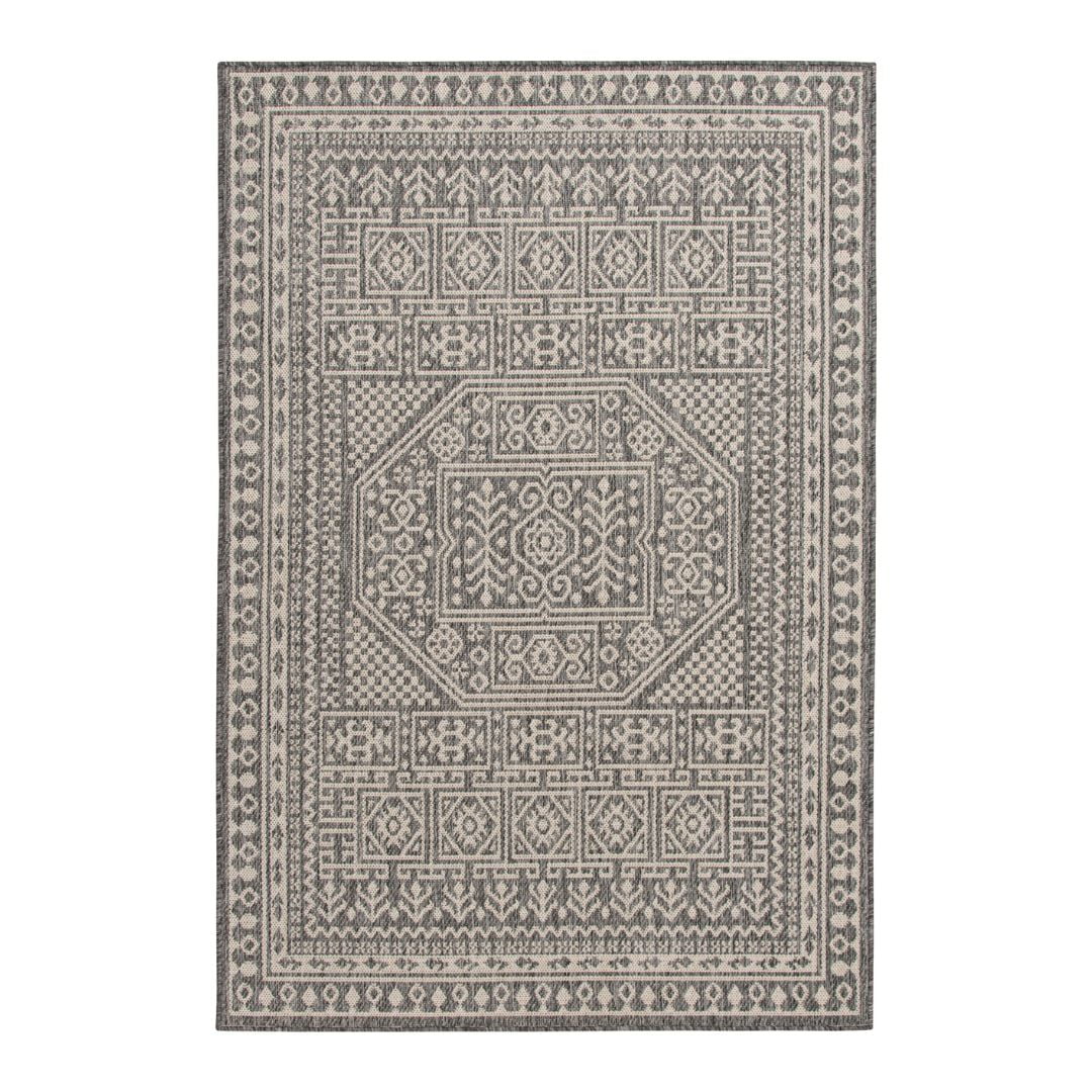 Velmora™ 8 ft 5 in x 13 ft Grey Medallion Outdoor Area Rug