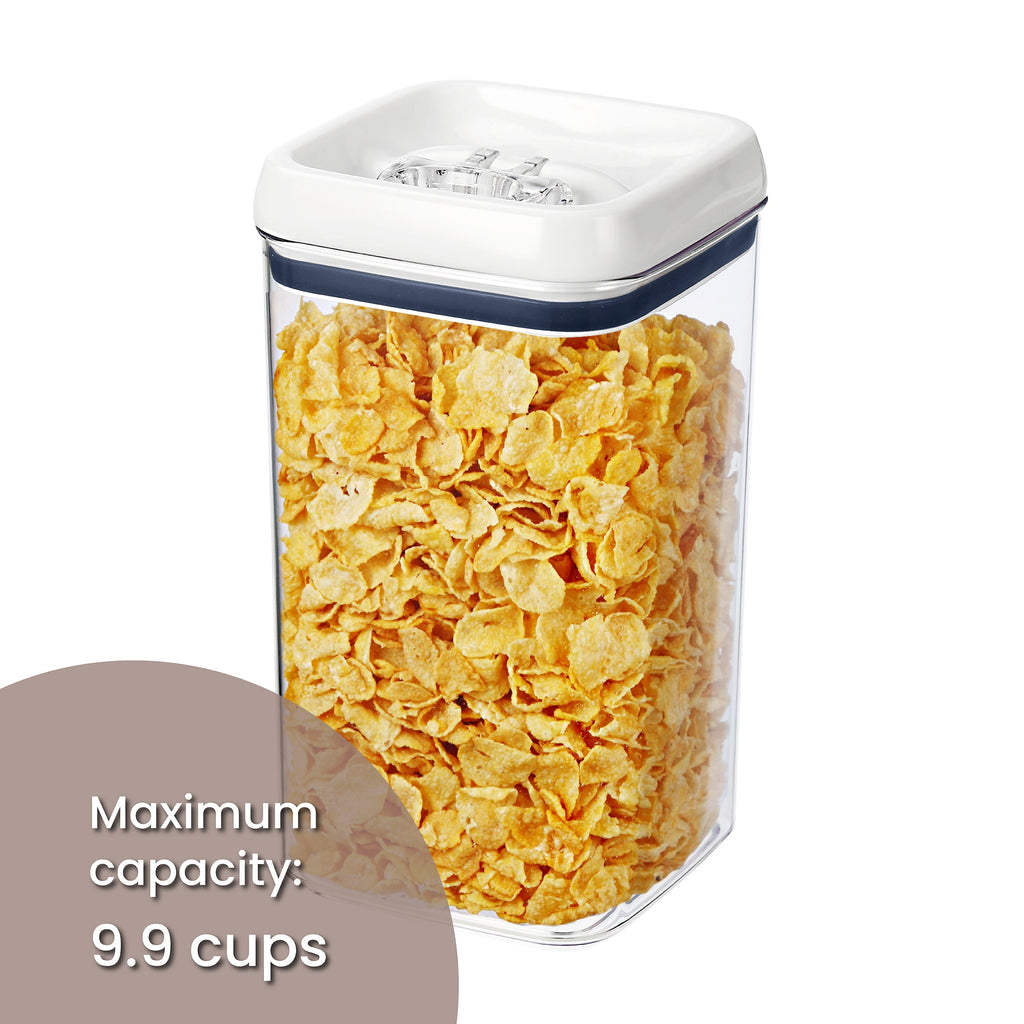 Velmora™ (4 pack) 9.9 Cup Flip-Tite Square Food Storage Container, Ideal for Pantry Organization
