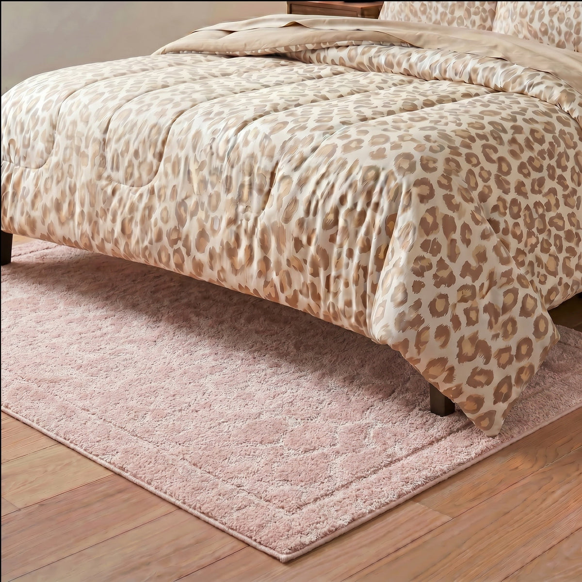 Velmora™ Neutral Pink Cheetah Print Indoor Area Rug, 5 ft x 7 ft