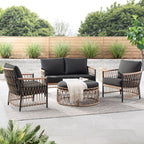 Velmora™ Lilah Outdoor Wicker Loveseat, Black