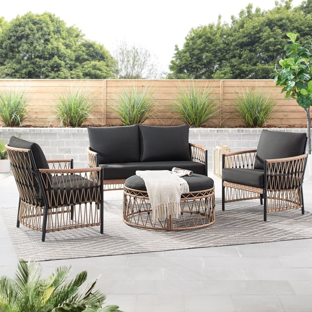 Velmora™ Lilah Outdoor Wicker Loveseat, Black