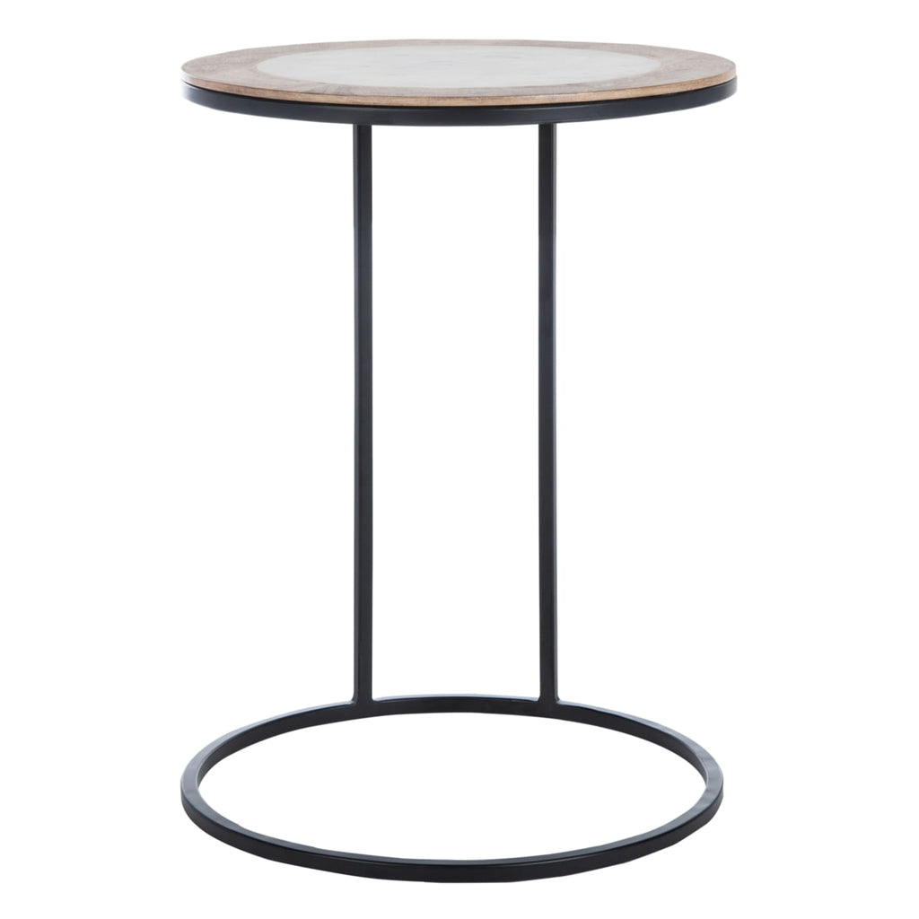 Velmora™ Gemma Modern Abstract Agate Corner Side Table, White Marble
