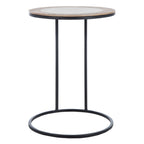 Velmora™ Gemma Modern Abstract Agate Corner Side Table, White Marble