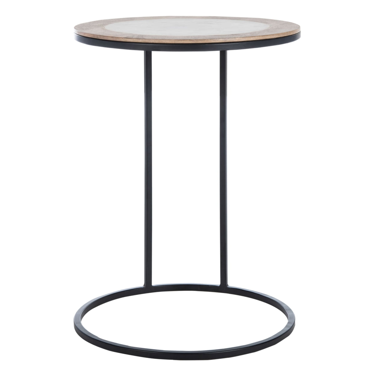 Velmora™ Gemma Modern Abstract Agate Corner Side Table, White Marble