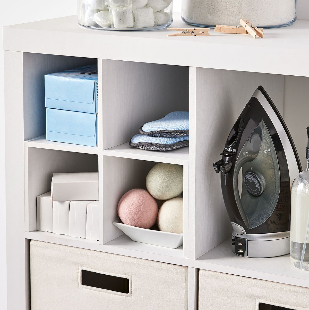 Velmora™ (4 pack) Quad Shelf Insert for Cube Organizers, White Texture