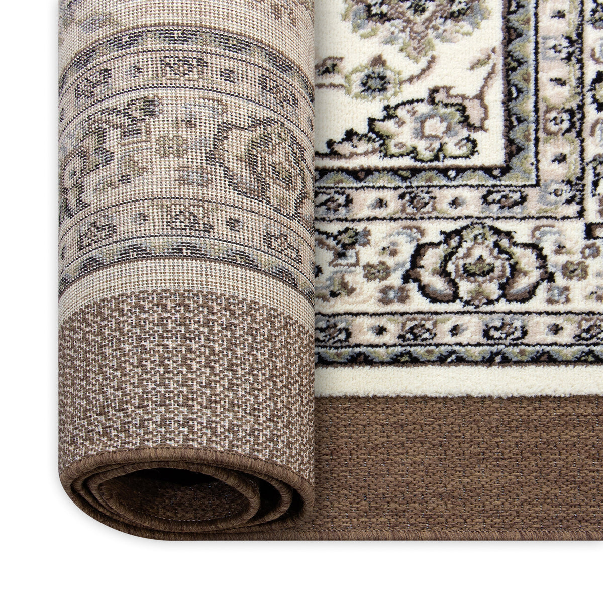 Velmora™ Cream Kashan Persian Faux Layered Indoor Area Rug, 5 ft x 7 ft