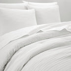 Velmora™ 7 Piece Crinkle Pleated Bed in a Bag Comforter Set with Sheets, Queen