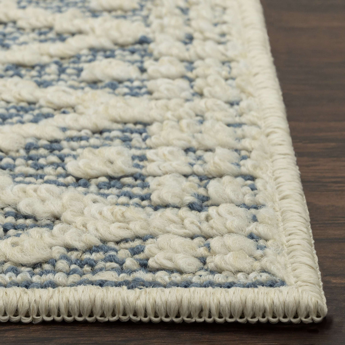 Velmora™ Traditional Blue Diamond High Low Loop Indoor Area Rug, 4' x 5'4"