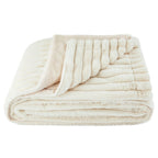Velmora™ Vanilla Dream Channel Faux Fur Blanket, King, 102" x 90"