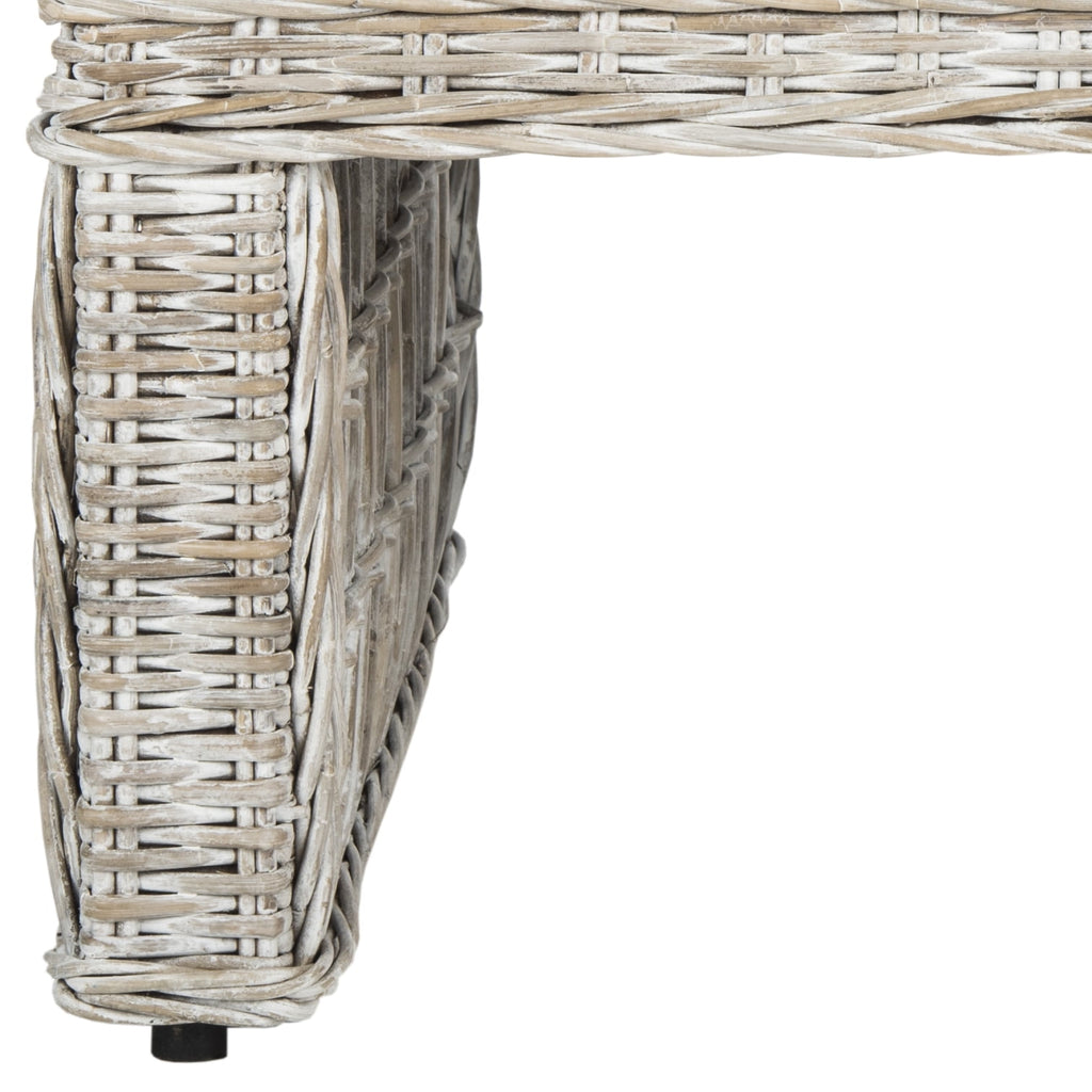 Velmora™ Shila Nautical Wicker Coffee Table, White Wash