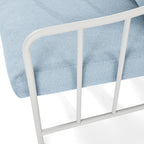 Velmora™ Aubrey 3-Piece Metal Outdoor Chat Set, White & Blue