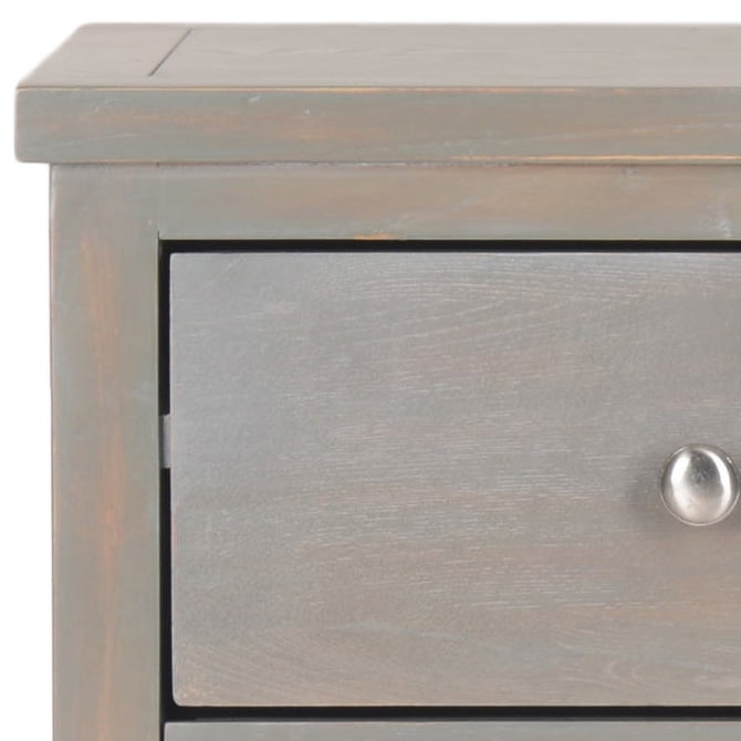 Velmora™ Deniz Classic End Table with 3 Storage Drawers, French Grey