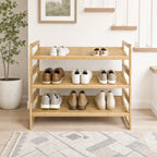 Velmora™ (2 pack) Bamboo 3-Tier Shoe Rack for 9 Pairs