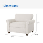 Velmora™ Rolled Arm Storage Accent Chair, Cream