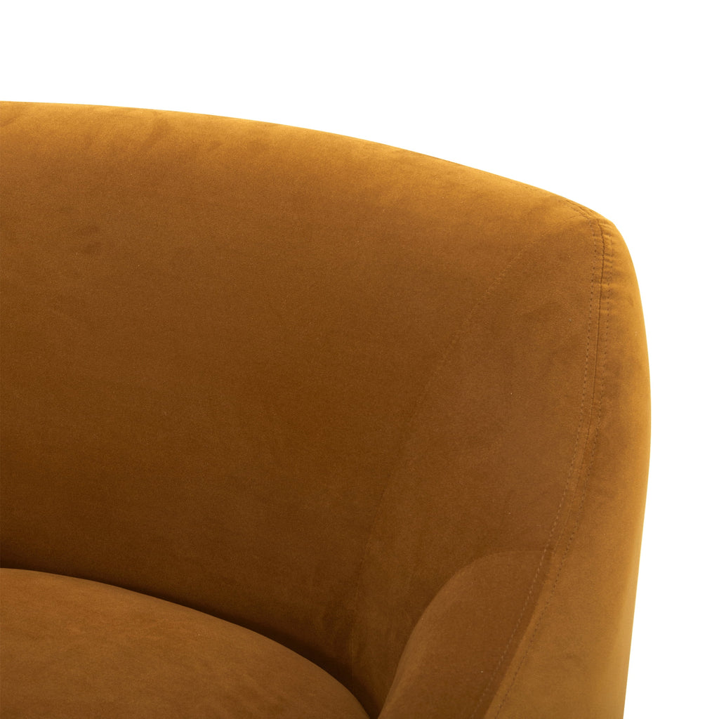 Velmora™ Emerson Curvy Accent Chair, Ochre Velvet