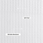 Velmora™ Crinkle Quilt, King, White, Soft Wash Microfiber Bedding