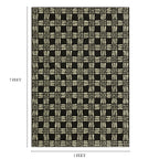 Velmora™ Transitional Grid Plaid Black Indoor Area Rug, 5 ft x 7 ft