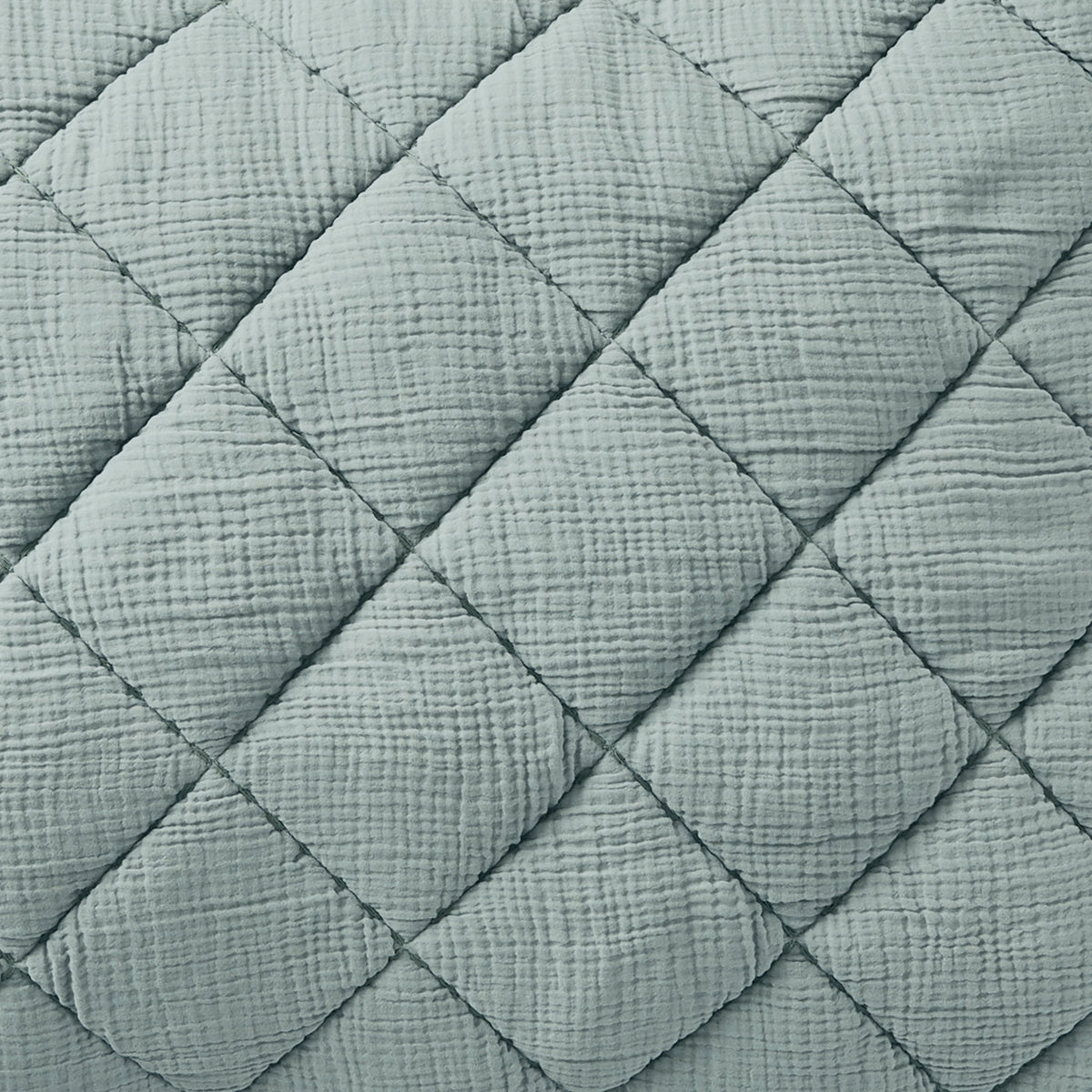 Velmora™ Diamond Gauze Quilt, Sage Green, Full/Queen