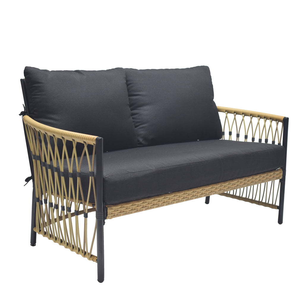 Velmora™ Lilah Outdoor Wicker Loveseat, Black