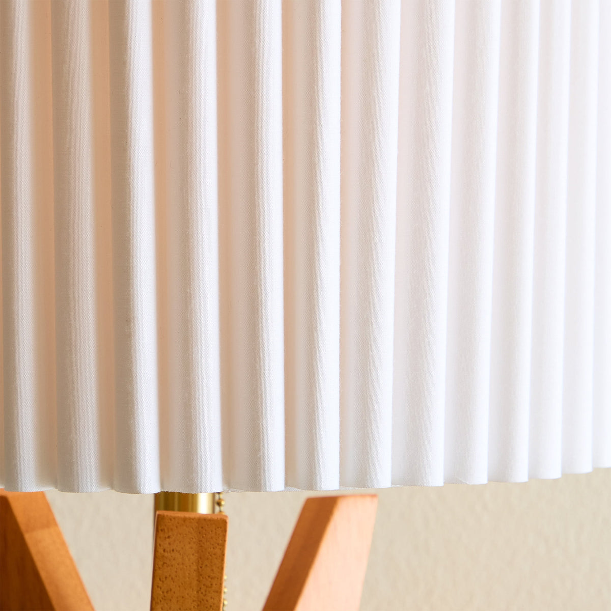Velmora™ 24 in Tripod Table Lamp with Natural Wood Base and Pleated Shade