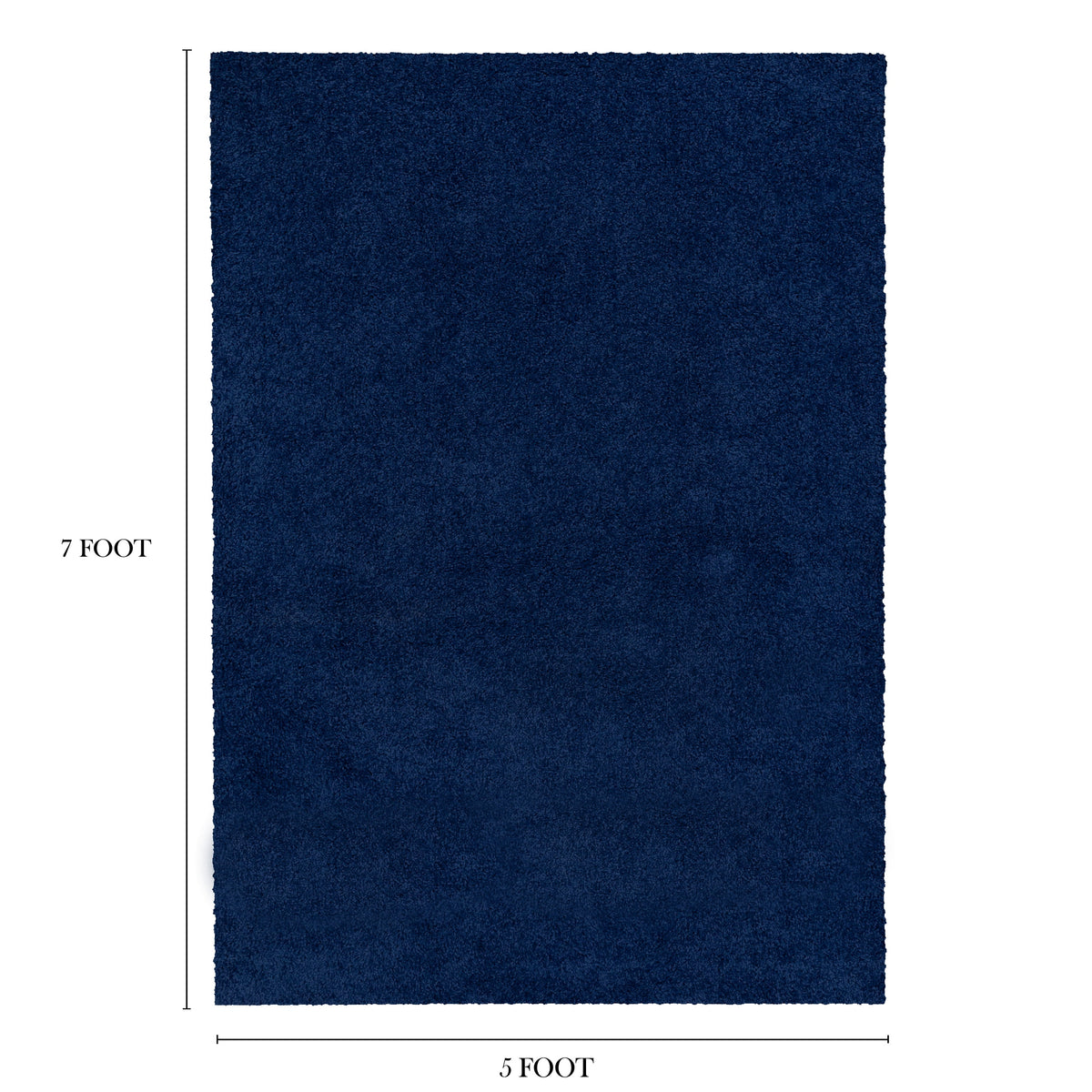 Velmora™ (2 pack) Traditional Solid Navy Youth Shag Indoor Area Rug, 5 ft x 7 ft