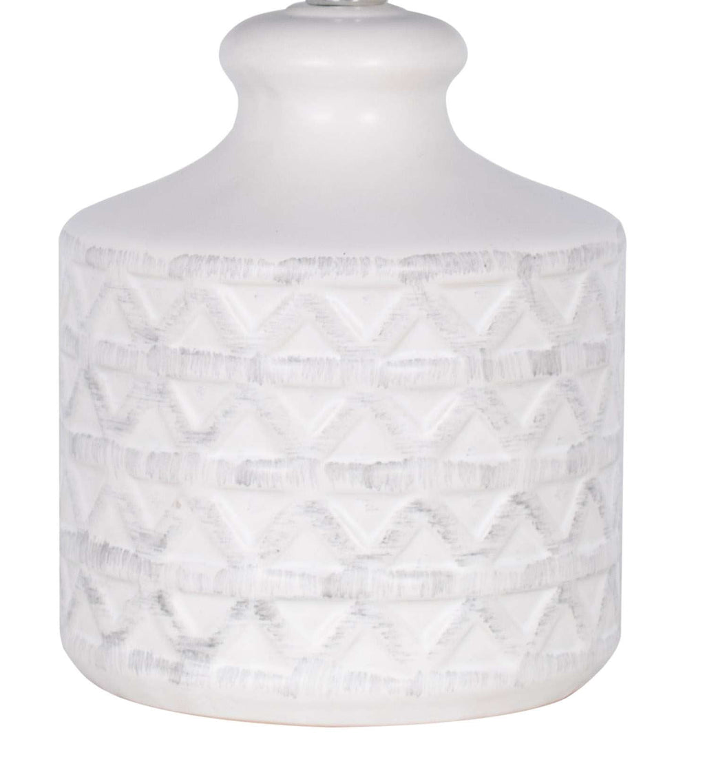 Velmora™ White Ceramic Table Lamp, 15"
