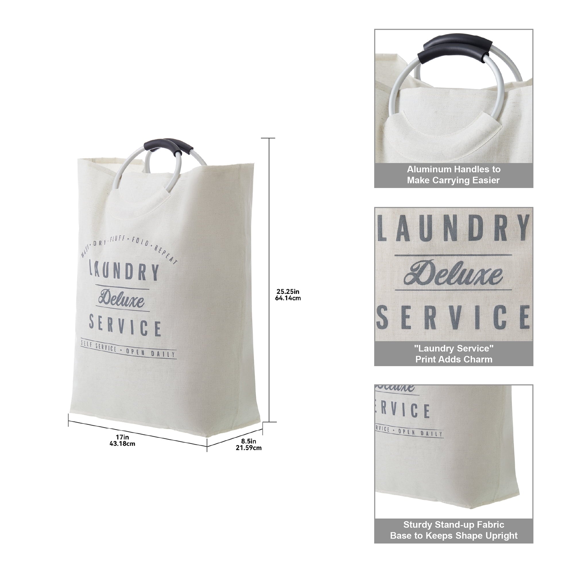 Velmora™ (2 pack) Deluxe Laundry Service Canvas Tote with Aluminum Handles
