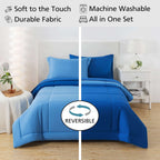 Velmora™ 5-Piece Reversible Bed in a Bag with Laundry Tote, Blue, Twin-XL