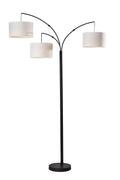 Velmora™ Matte Black 3 Head Arc Floor Lamp, Modern, Adult Office, Young Adult Dorm