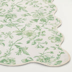 Velmora™ Green Floral Faux Fur Scalloped Indoor Area Rug, 4 ft x 5 ft 6 in