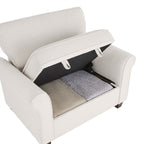 Velmora™ Rolled Arm Storage Accent Chair, Cream