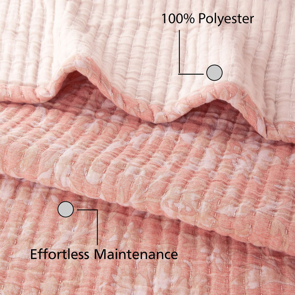 Velmora™ Garment-Washed Matelasse Quilt, King, Reversible, Terracotta Floral