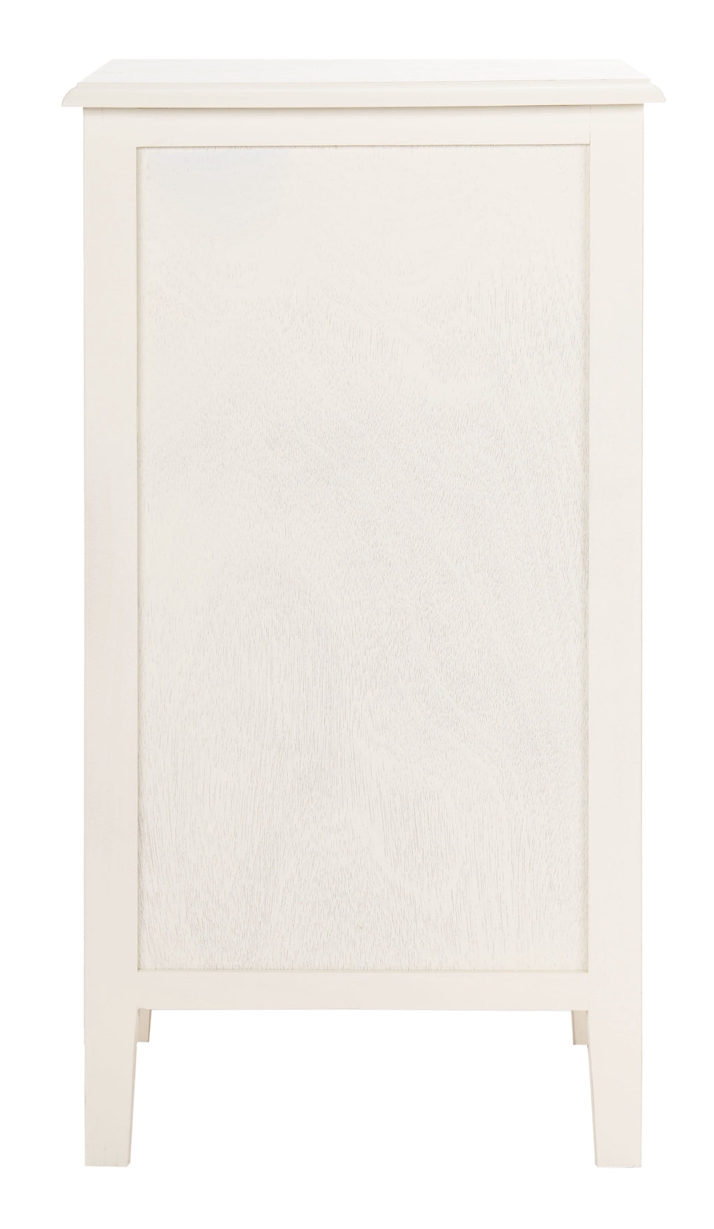 Velmora™ Everly Contemporary Side Table with Drawer and Two Baskets, Distressed White