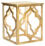 Velmora™ Milo Trellis Glam Gold Leaf Wood End Table, Gold