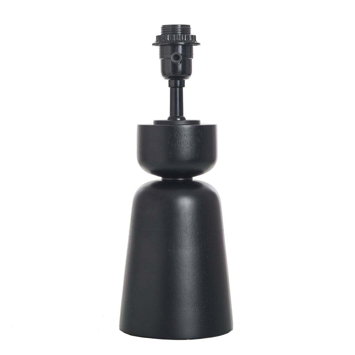 Velmora™ Wood Totem Table Lamp with White Linen Shade, 10"L x 10"W x 18"H