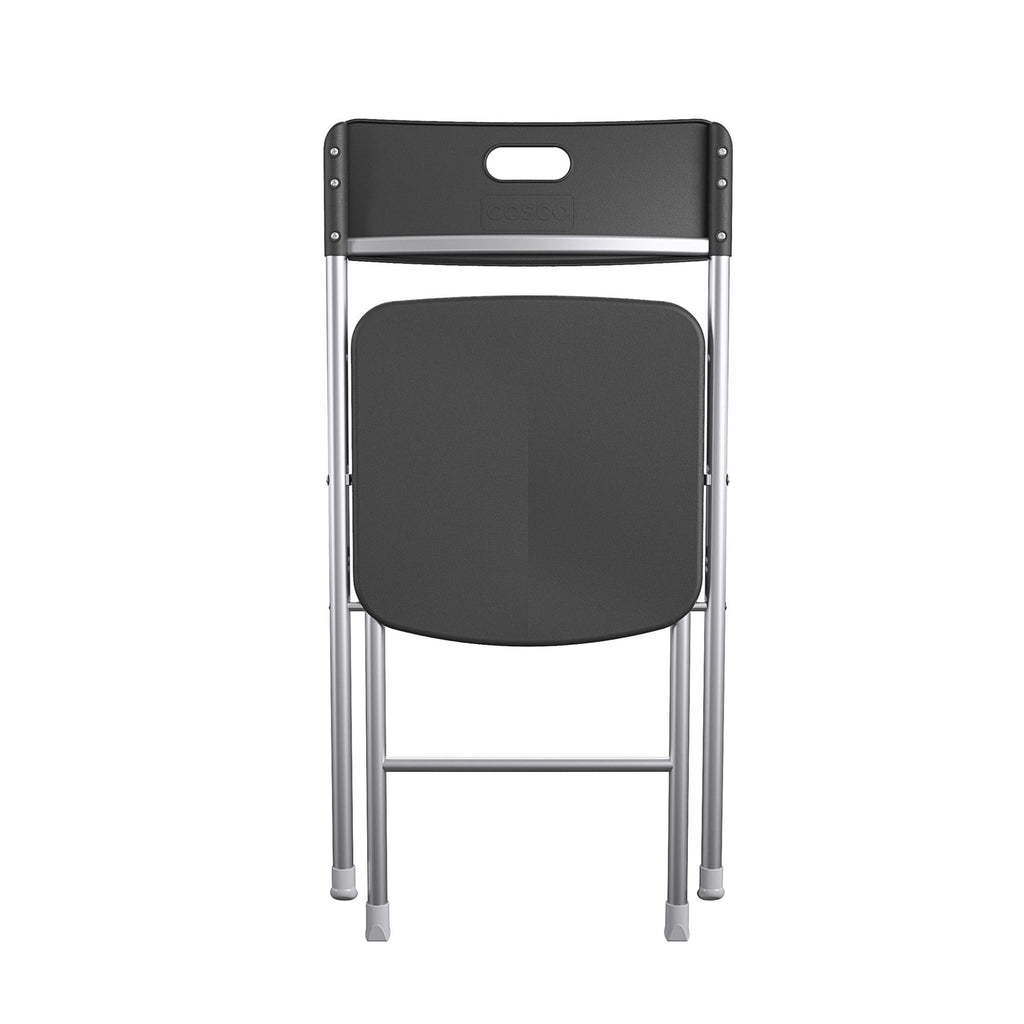 Velmora™ Resin Seat & Back Folding Chair, Black, 4-Pack