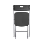 Velmora™ Resin Seat & Back Folding Chair, Black, 4-Pack